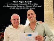 Best Paper Award" for Mr. Anastasios Koukopoulos, Ph.D. candidate in the Department of Management Science and Technology