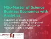 MSc in Business Economics with Analytics, call for Applications 2025-26 is now open!