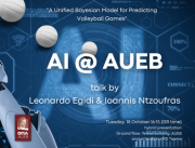 AI @ AUEB talk: "A Unified Bayesian Model for Predicting Volleyball Games", by Leonardo Egidi and Ioannis Ntzoufras, Tuesday, 18 October 16:15